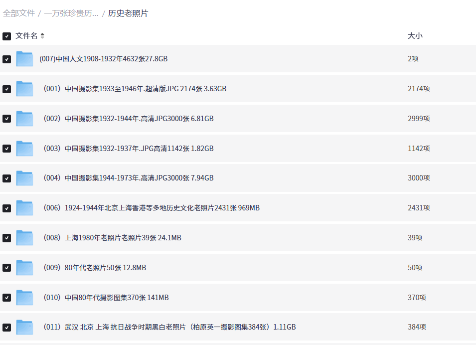 一万张中国各个时期珍贵历史老照片