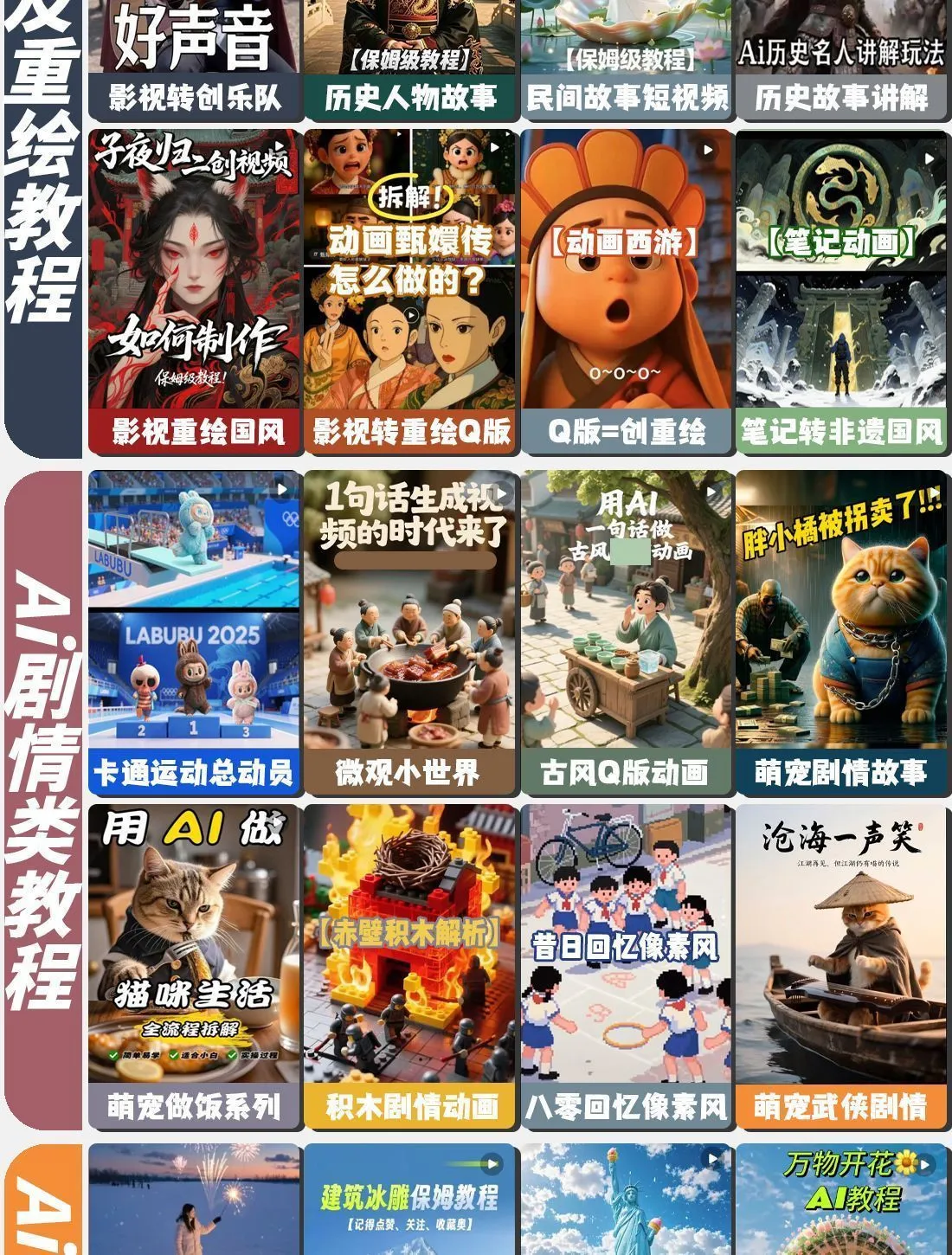 DeepSeek短视频制作教程提示词即梦AI可灵动画剪映豆包动画教程3d